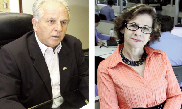 Pedro Alves, da Fieg, e Helenir Queiroz, da Acieg: redução do custo Brasil é uma das soluções para o País | Fotos: Fernando Leite/Jornal Opção