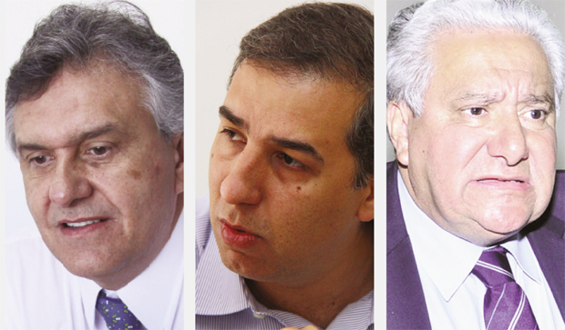 Ronaldo Caiado, José Eliton e Vilmar Rocha: dois deles vão figurar ao lado de Marconi Perillo na chapa majoritária na disputa de outubro | Fotos: Fernando Leite/Jornal Opçã