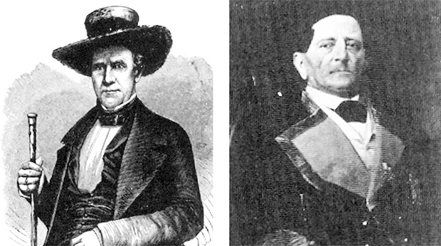 Sam Houston, general e político americano, e Antônio López de Santa Anna, general e político mexicano: guerreiros de verdade do século 19. O primeiro acabou por prender o segundo