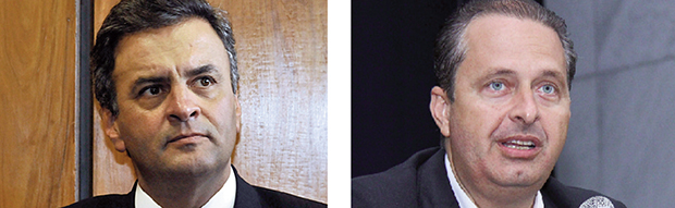 Aécio Neves e Eduardo Campos: juntos, o tucano e o socialista não têm a metade das intenções de voto da presidente Dilma Rousseff, que pode ser eleita no primeiro turno