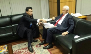 Paulinho Graus em reunião com o ministro do Trabalho, Manoel Dias, em Brasília. Foto: Divulgação