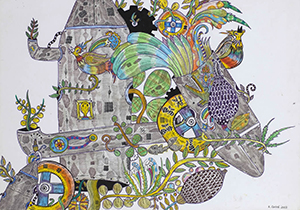 Obra de Rodrigo Godá, que traz em seus trabalhos temáticas como natureza e tecnologia