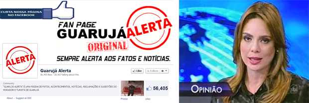 O blog do Guarujá e as insanidades editoriais de Rachel Sheherazade comprovam que a informação é uma arma que pode matar se usada de modo irresponsável. Fotos: Reprodução/Facebook