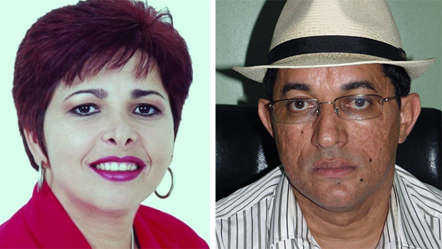 Bia de Lima, tesoureira geral do Sintego, disputa pela Chapa 1. Já Delson dos Santos, concorre pela Chapa 2. Resultado final ainda não saiu. Fotos: Reprodução/Internet