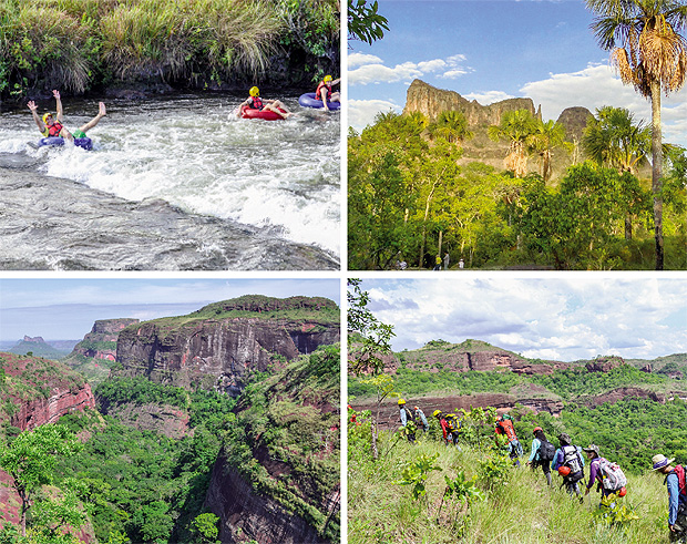 Território goiano é rico em cachoeiras, grutas, rios para rafting e rapel: grande potencialidade turística. Fotos: Nebias Turismo/Divulgação