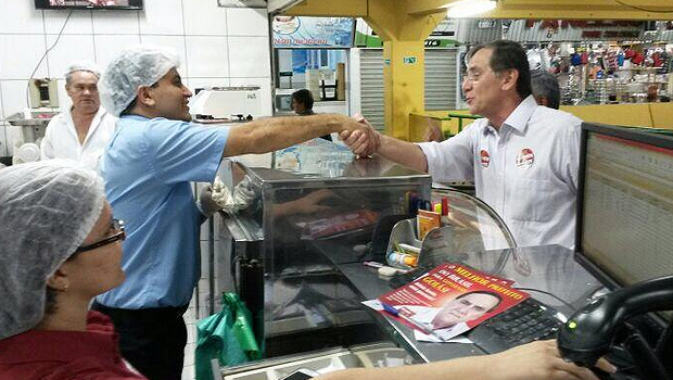 Petista cumpre agenda no Centro de Goiânia na manhã desta terça-feira | Foto: Reprodução/Twitter