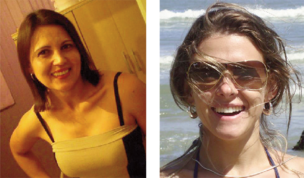 Edelvânia Wirganovicz (esq.) teria ajudado a ocultar o corpo de Bernardo; Graciele Ugulini (dir.) é acusada de ser mentora e executora do assassinato