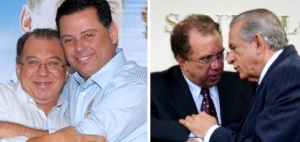 Jayme em dois momentos: com Marconi (à esquerda) e Iris | Fotos: Reprodução