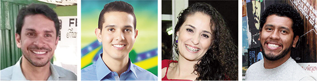 Igor Sebba: valorização dos servidores públicos Zé Antônio: mais infraestrutura no interior Déborah Evellyn: em defesa dos movimentos sociais Flávio Batista: mais fé na nova política