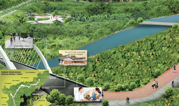 Projeção de como deve ficar o Parque Macambira Anicuns depois que as obras forem finlizadas | Foto: Divulgação