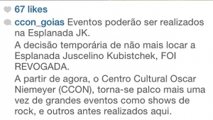 Nota foi reproduzida via Instagram Foto: Reprodução