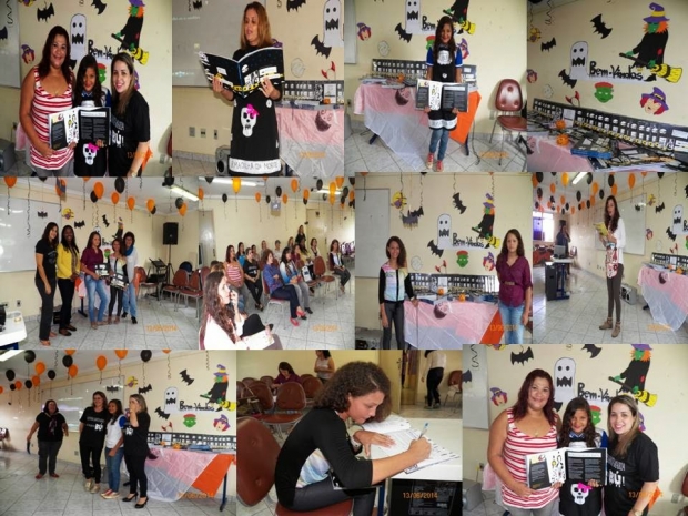 Fotomontagem de iniciativas nas escolas brasileiras que usaram o kit “Bú! Histórias de medo e coragem”