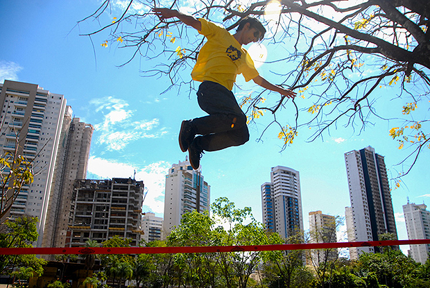 Camarguim é vice-campeão da categoria trickline | Foto: Marcello Dantas/Jornal Opção Online