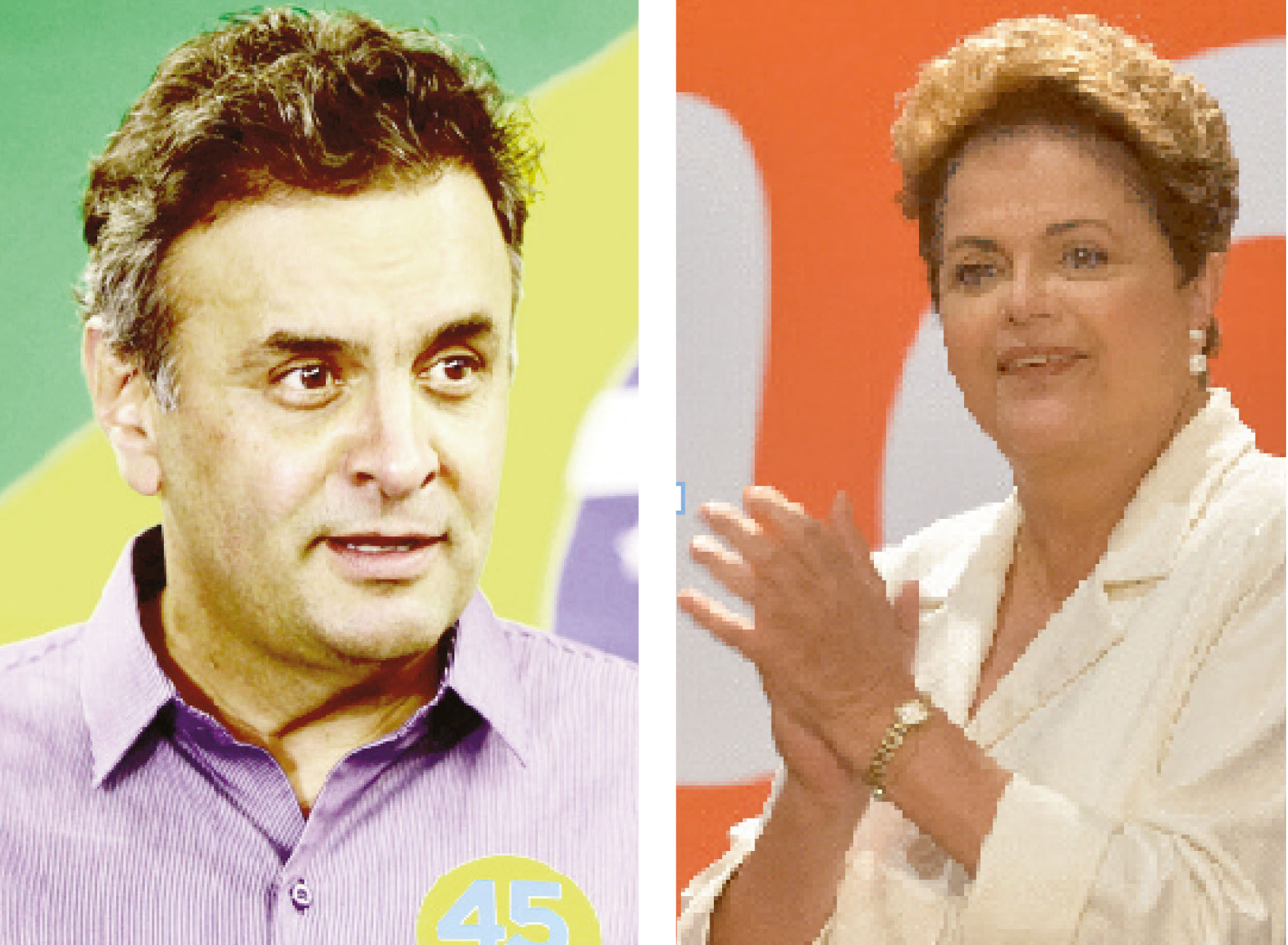 Aécio Neves (PSDB): crescimento tão rápido no final do primeiro turno que nem a boca de urna detectou Dilma Rousseff (PT): terminou em 1º, mas está agora em posição pouco confortável diante do adversário