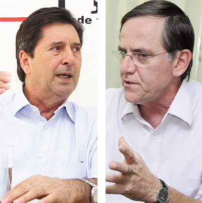 Maguito Vilela e Antônio Gomide, o prefeito de Aparecida de Goiânia e o ex-prefeito de Anápolis, entenderam, com rara felicidade, que gestor não briga com gestor e que o interesse de uma cidade está acima de questiúnculas político-ideológicas. Por isso são bons gestores | Fotos: Fernando Leite/Jornal Opção