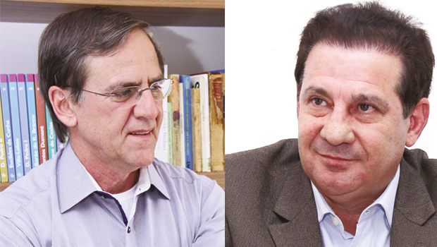Antônio Gomide (PT) e Vanderlan Cardoso: a fragilidade de suas campanhas possivelmente tem a ver com o fato de esquecerem que Iris Rezende também era adversário e abriram pouco espaço para uma agenda ampla e agressivamente positiva|Fotos: Fernando Leite/Jornal Opção
