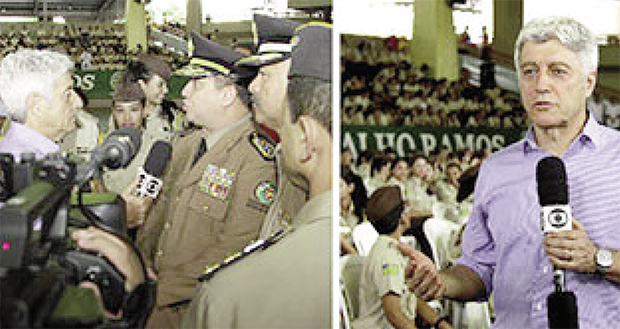 Repórter da TV Globo, Caco Barcelos: programa denegriu a imagem e o trabalho que escolas militares realizam / Soldado Ludimila Luíza