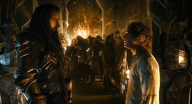 Thorin, o Rei Sob Montanha, e o hobbit Bilbo Bolseiro: a atuação dos dois é, possivelmente, a parte mais importante do filme, visto que é a partir de suas ações que a batalha do título se torna possível Foto: Warner Bros