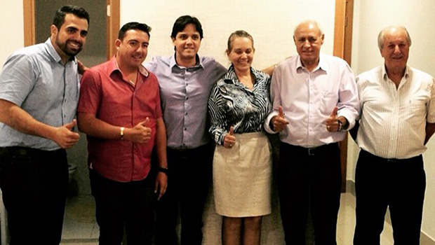 Gustavo Sebba, José Vitti, Marquinho do Privê, Leda Borges Iso Moreira e Mané de Oliveira, após decisão / Foto: Facebook/ presidente da JPSDB, Johnathan Ferreira