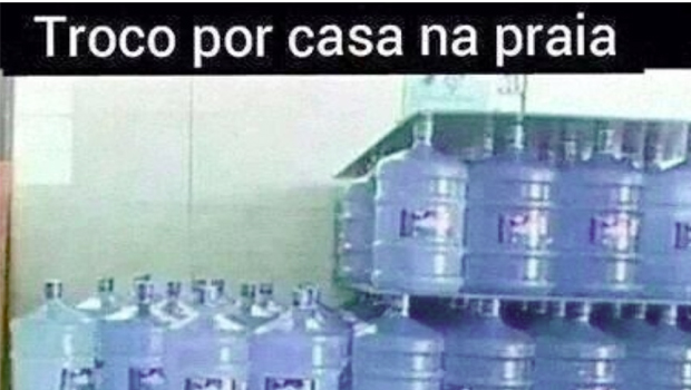 Publicação em redes sociais ironiza escassez de água: brincadeira com fundo de verdade