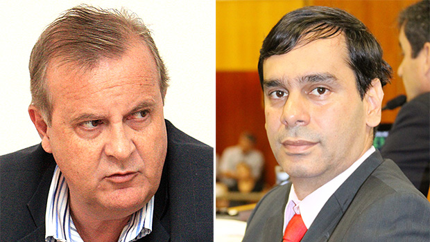 Prefeito Paulo Garcia (à esquerda) e vereador Wellington Peixoto: Pros pode se tornar oposição | Fotos: Fernando Leite/Jornal Opção e Câmara de Goiânia