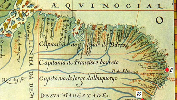 O Brasil colonial dividido em capitanias hereditárias: negligência portuguesa foi adubo para a corrupção / Reprodução