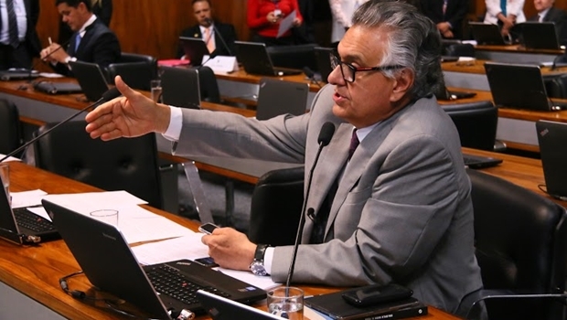 O senador durante a reunião na Comissão de Relações Exteriores: sempre ativo | Foto: Fernando Leite / Jornal Opção