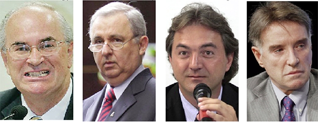 Empresários Roberto Teixeira, José Carlos Bumlai, Joesley Batista e Eike Batista: a elite companheira de Lula e do PT | Fotos: Divulgação; Veja; Ultimo Segundo; Reuters