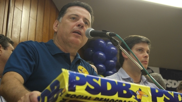 Governador Marconi Perillo, durante discurso na Câmara Municipal de Goiânia | Foto: Leoiran