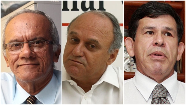 Walter Marin (esquerda): “Crise não é por falta de receita, mas pelo excesso de gasto”; Valdivino de Oliveira: “É preciso investir para não parar economia”; José Luiz Miranda: “Criou-se a ilusão de que podia-se gastar. Não podia” | Fotos: Fernando leite/Jornal Opção