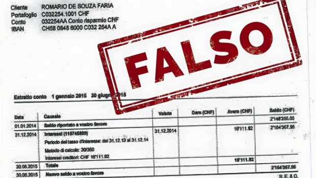 Imagem com documento falso que teria sido usado pela revista foi publicado no Facebook do senador