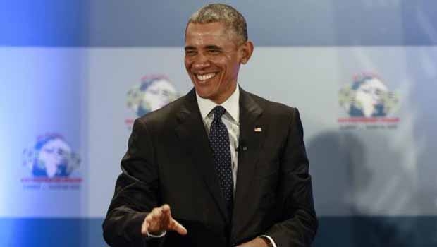 O presidente dos Estados Unidos, Barack Obama, na abertura da 6ª Cúpula Global de Empreendedorismo, na sede do Programa das Nações Unidas para o Meio Ambiente em Nairobi, QuéniaDaniel Irungu/EPA/Agência Lusa - Todos direitos reservados