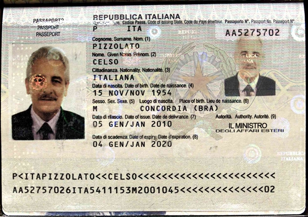 Henrique Pizzolato entrou na Itália com o passaporte do irmão falecido, Celso Pizzolato | Foto: Divulgação/Interpol