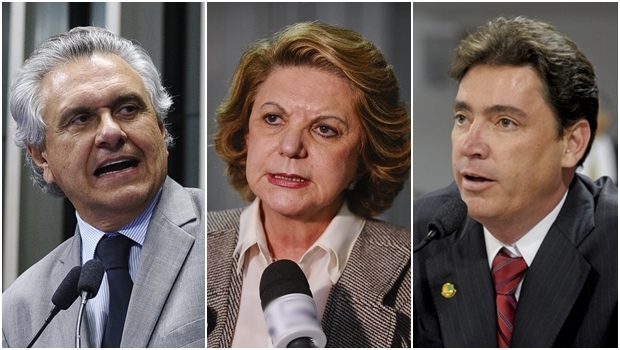 Senadores goianos Ronaldo Caiado (DEM), Lúcia Vânia (Sem partida) e Wilder Morais (DEM) | Fotos: Moreira Mariz / Agência Senado 