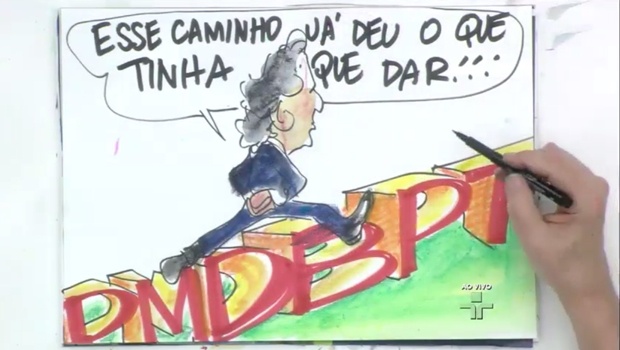 Caricatura feita durante o programa | Foto: reprodução / Roda Viva