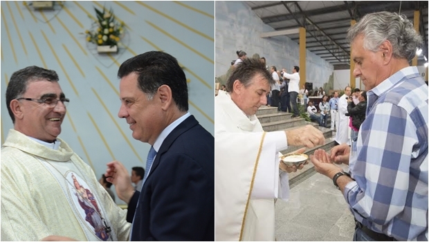 Marconi e Caiado são abençoados no Muquém | Foto: Wagnas Cabral e Leandro Vieira