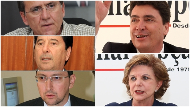 Lúcia Vânia, Wilder Morais, Fernando Krebs, Antônio Gomide e Maguito Vilela: nomes citados por pesquisadores como possíveis candidatos a senador em 2018 | Fotos: Fernando Leite/Jornal Opção e Divulgação