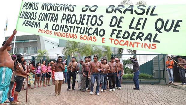 Indígenas protestam contra a realização dos Jogos Mundiais no Tocantins