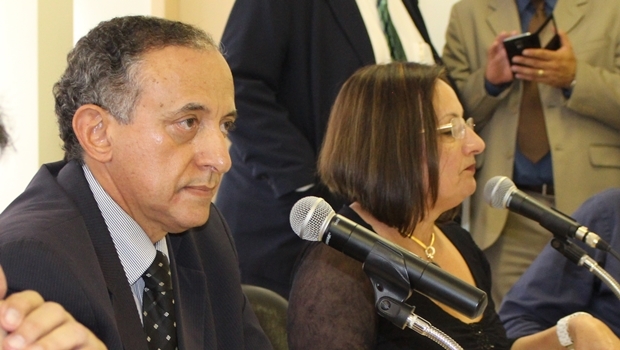Presidente Anselmo Pereira e a secretária Neyde Aparecida durante audiência nesta terça | Foto: Câmara Municipal