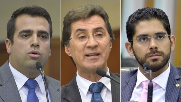 Deputados estaduais Gustavo Sebba, Chiquinho Oliveira e Lincoln Tejota: apoio ao voo nacional de Marconi | Foto: Y. Maeda 