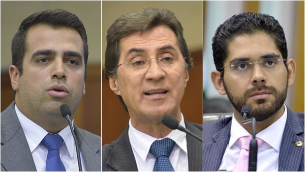 Deputados estaduais Gustavo Sebba, Chiquinho Oliveira e Lincoln Tejota: apoio ao voo nacional de Marconi | Foto: Y. Maeda
