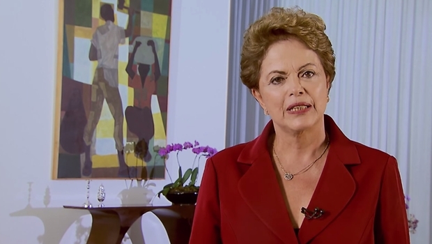 Dilma durante pronunciamento do Dia do Trabalhador | Foto: reprodução / vídeo 