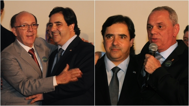 Flávio Buonaduce com Felicíssimo Sena e Miguel Cançado durante o lançamento | Foto: Renan Accioly / Jornal Opção