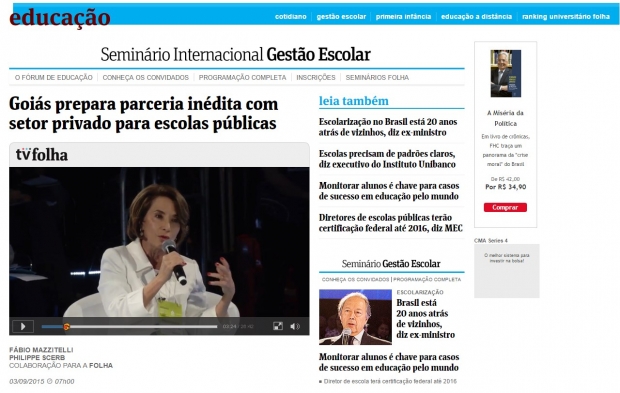 Raquel Teixeira e o governo são destaques na Folha de S. Paulo 