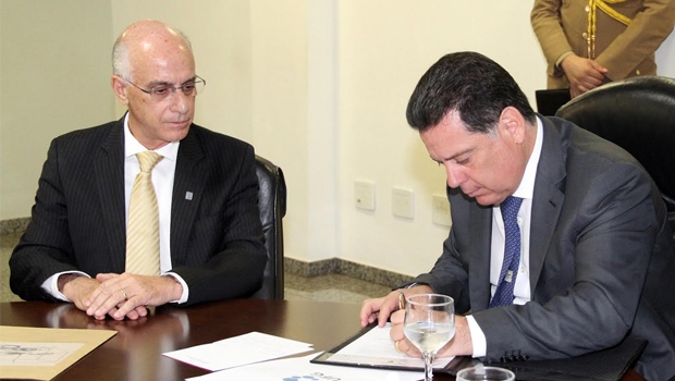 Reitor da UFG, Orlando Amaral, e governador de Goiás, Marconi Perillo | Divulgação