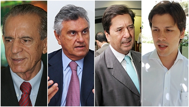 Iris Rezende, Ronaldo Caiado, Maguito Vilela e Daniel Vilela: o jogo de 2018, atropelando o de 2016, passa pelos quatro nomes no campo oposicionista | Fotos: Fernando Leite/jornal Opção