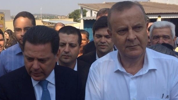 Governador Marconi Perillo e prefeito Paulo Garcia durante o evento nesta segunda | Foto: reprodução / Twitter 