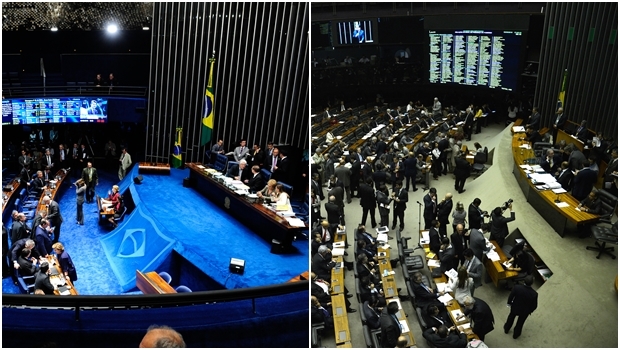 No Senado, uma coisa; Na Câmara, outra | Fotos: Jonas Pereiras e Wilson Dias 