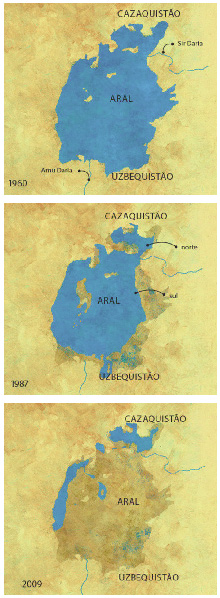 O que restou do Mar de Aral em menos de 50 anos: um crime ambiental que nenhuma tecnologia quer resolver e por qual nenhuma nação quer pagar