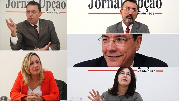 Luis Cesar Bueno, Adriana Accorsi, Humberto Aidar, Edward Madureira e Marina Sant’Anna: um deles vai disputar a Prefeitura de Goiânia em 2016. São nomes consistentes, sem desgaste | Fotos: Fernando Leite/Jornal Opção